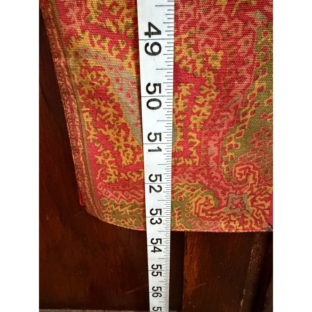 Pottery Barn Paisley Patchwork Table Runner‎ Red Orange Cotton Linen